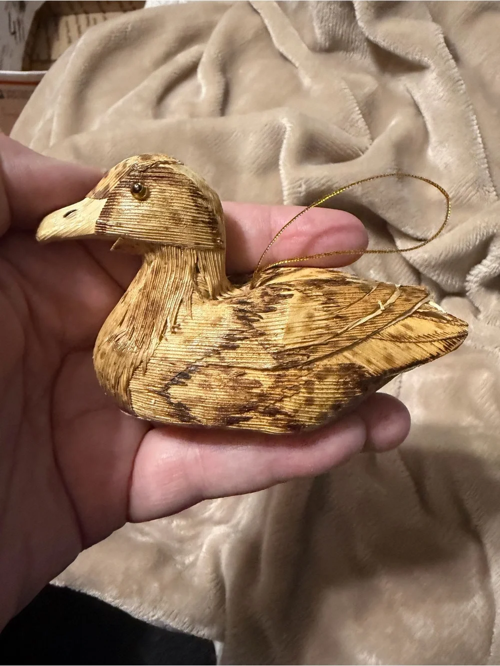 Natural Brown Decorative Bird Ornament